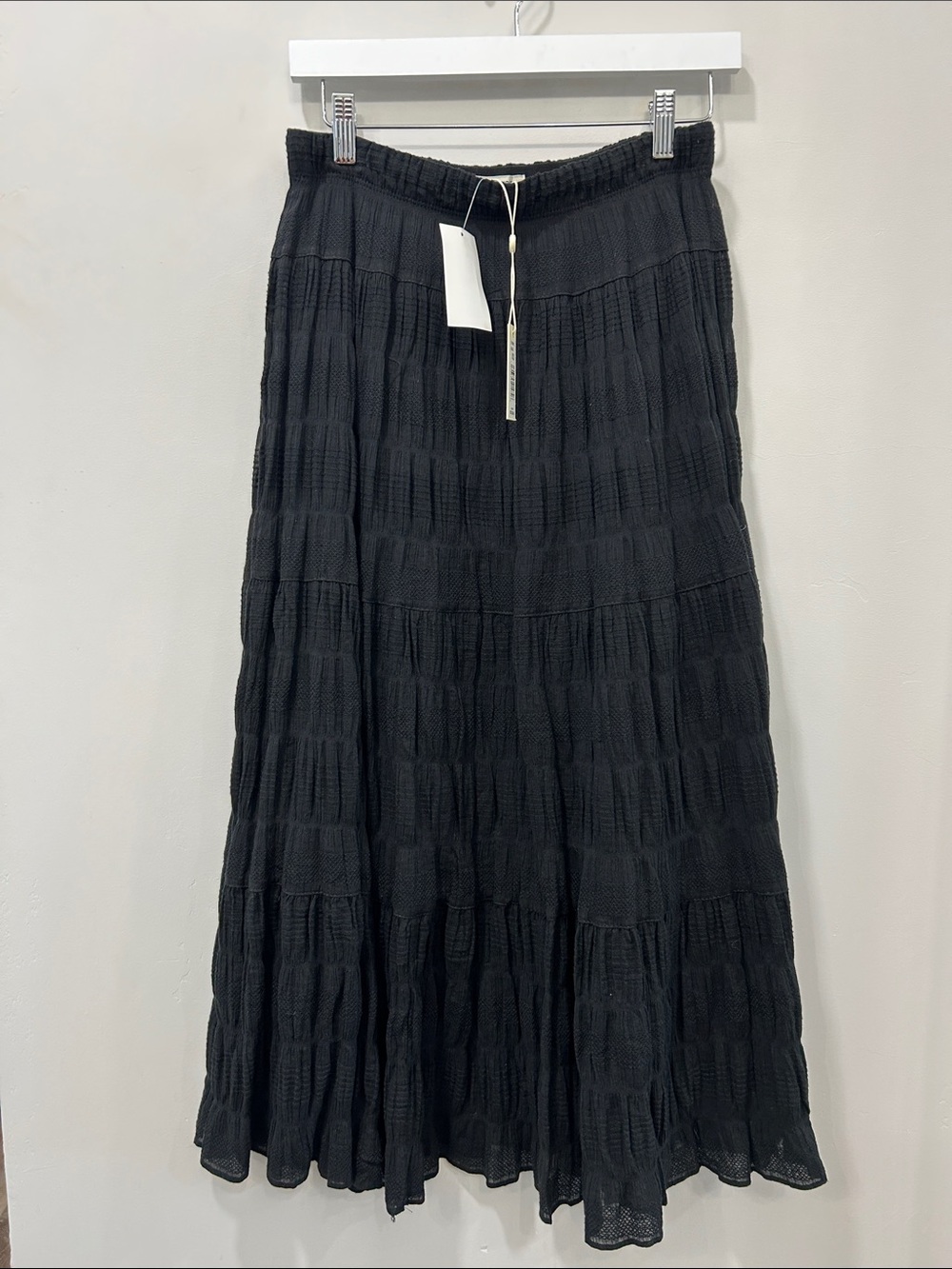MAX STUDIO tiered maxi skirt- black size XS